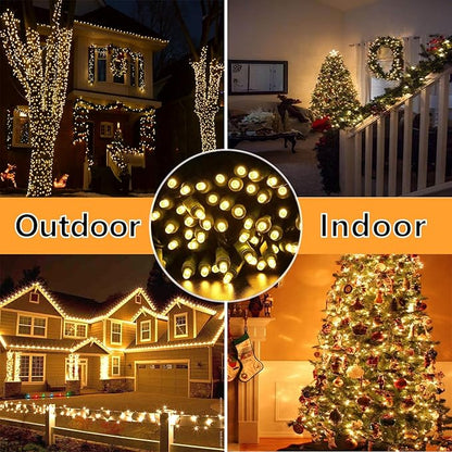 25ft 50 Counts Warm White LED Christmas Lights - Commercial Grade Outdoor Waterproof, Green Wire, Xmas Tree Lights, IP:65, UL