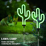 SunKite Cactus Solar Garden Stake Lights - Outdoor Waterproof Neon Lights for Garden, Yard, Lawn, Pathway, Patio | Lumora