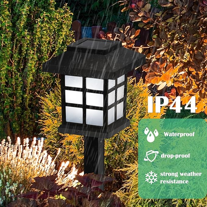 12-Pack Solar Walkway Lights,Solar Pathway Lights Outdoor, Auto Charge/Discharge Ground Lamp , IP44 Waterproof | Lumora