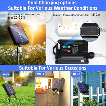 New Upgraded Solar Garden Lights, 6 Pack 48 LED Solar Firefly Lights Outdoor Waterproof, Solar & USB charging, 19 Modes Timer Swaying Light for Yard Pathway Patio Landscape Outdoor Decoration Lights