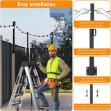 LETIANPAI 2.8Ft String Light Poles 10 Pack,Light Poles for Outside Lights,Outdoor with Fence Brackets Hanging | Lumora