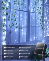 Minetom Solar String Lights, 2 Packs Total 66Ft 200 LED Solar Fairy Lights, Waterproof - Decorative Outdoor Light | Lumora