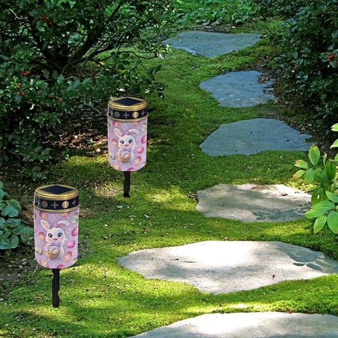 Rabbit Eggs Solar Garden Stake Light, Cemetery Decorations for Grave Outdoor Lights,Sympathy Memorial Gifts for Mother, for Christmas Garden Lawn Yard Patio Decor