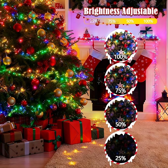 2026 New Voice Control 88ft 240LED Smart Christmas String Lights Outdoor/Indoor | String Lights with Remote, 12Modes, 7Voice Commands & Timers, Christmas Twinkle Light for Xmas Tree Decor (Multicolor)
