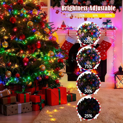 2026 New Voice Control 88ft 240LED Smart Christmas String Lights Outdoor/Indoor | String Lights with Remote, 12Modes, 7Voice Commands & Timers, Christmas Twinkle Light for Xmas Tree Decor (Multicolor)