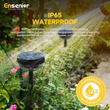 Ensenior Solar Pathway Lights IP65 Waterproof, RGB Color Changing & 3000K Warm White, 8-16Hr Runtime, Flower | Lumora
