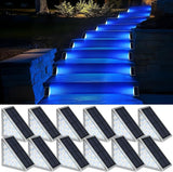 12 Pack Solar Stair Lights, Outdoor Step Lights with Waterproof IP67, Blue Color LED Solar Light for Outside Light | Lumora