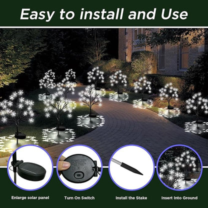 Upgrade Snowflake Solar Christmas Lights Outdoor - 2PACK 40LED Snowflake Pathway Lights for Outdoor Christmas Decorations,Waterproof Solar Garden Lights for Yard Xmas Party Decor(Cool White)