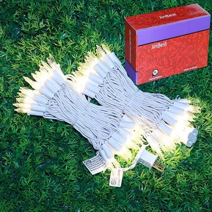 100 LED Warm White Christmas Lights, UL Certified and Commercial Grade White Wire Lights String 35 FT, for Indoor and Outdoor Use.