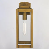 VAXCEL Kinzie Outdoor Porch Light, 6" W x 16.75" H Gold Brass Outdoor Lantern, Modern Dusk to Dawn Wall Light for | Lumora