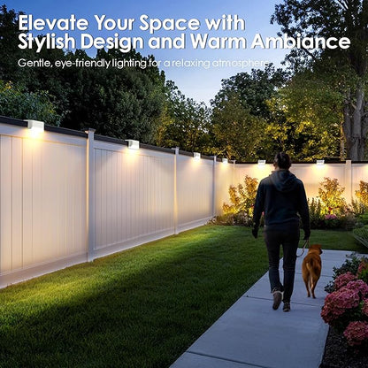 SOLPEX Solar Fence Lights Outdoor, Solar Step Lights Waterproof LED Deck Lights for Stair, Balcony, Railing, Front Porch, Yard, Garden and Patio Decor (16 Pack Warm White)