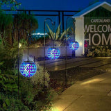 VCUTEKA Hanging Solar Lanterns Mosaic Solar Lights with Hook Up, Outdoor Garden Lights Decor for Yard Tree Fence | Lumora
