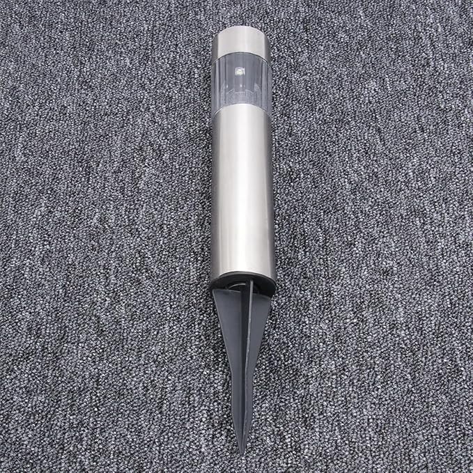 4pcs Solar Garden Lawn Lights Stainless Steel Cylindrical Outdoor Landscape Pathway Lamps Solar Powered for Patio Yard