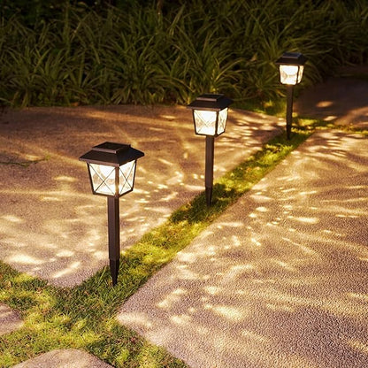 EXCMARK 6 Pack Large Rotating Solar Lights Outdoor Waterproof 2 Modes Twinkling Decorative Lights for Garden Yard Pathway Walkway Decorations Landscape Lighting. (Set of 6)