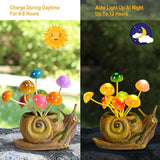 1 Pack Solar Lights Outdoor Snail Garden Statues with Mushrooms& 4 Pack Solar Pathway Lights, Gardening Gifts for | Lumora