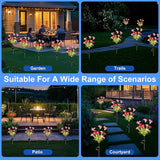 Solar Garden Lights,Solar Lights Outdoor Waterproof with Butterfly Flower,2 Pack Solar Powered Outdoor Lights,Solar | Lumora