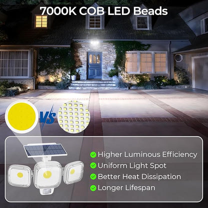 CINOTON 8 Pack RGBCW Solar Pathway Outdoor Lights and Solar Motion Sensor Outdoor Lights White2 Pack