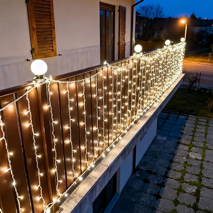 LUCKY SHINE 150 Warm White LED Christmas Lights, Commercial Grade 50 FT White Wire String Lights, UL Listed for | Lumora