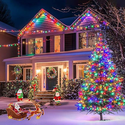 JMEXSUSS 168FT 600 LED Christmas Decor String Lights - 8 Modes Multicolor Christmas Lights Outdoor/Indoor Waterproof Plug-in Party Holiday Xmas Decorationsons