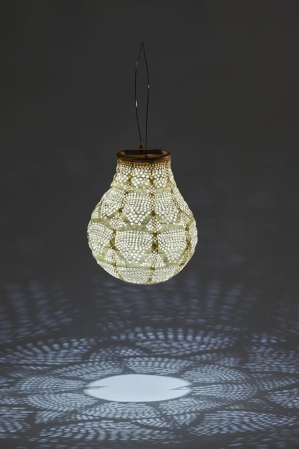 Allsop Soji Stella - Bulb - 8" Outdoor Solar Lantern - Pearl