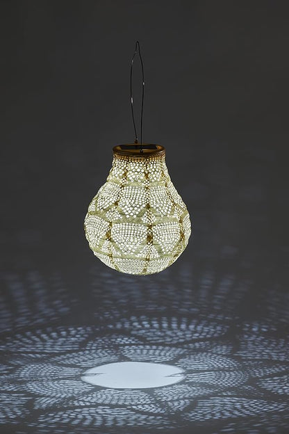 Allsop Soji Stella - Bulb - 8" Outdoor Solar Lantern - Pearl