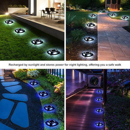 Zerodis Driveway Lights, Sensitive Light Control Outdoor Warning Step Lights High Bright Solar Deck Light Ip68 Water Proof Design Lamp for Sidewalk Stair Garden Pathway
