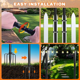 2 Pack 10Ft String Light Poles, Metal Poles with Fork for Outside Lights,Outdoor Metal Light Stand with Fence | Lumora