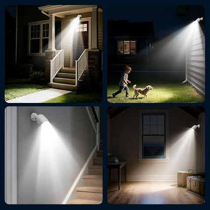 Battery Operated Motion Sensor Light Outdoor, 4000mAh Rechargeable 600 Lumen Battery Powered Spotlight Outdoor Waterproof for Porch, Garage, House