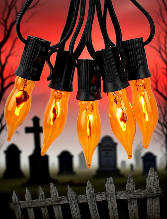 Rustic Elegance, 50Ft Outdoor Flickering Flame Edison String Lights with 25 Bulbs, Dimmable & Weatherproof for Outdoor Wedding, Barn Party, Cafe, and Event Ambiance Lighting