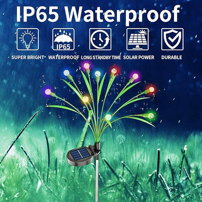 Aogist Solar Garden Lights Outdoor Waterproof,2 Packs 20 LED,Sway by Wind, Yard Patio Pathway Decoration, High Flexibility Iron Wire & Heavy Bulb Base,Multicolor