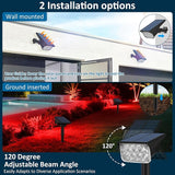 T-SUNUS Christmas Red Solar Lights for Outside IP65 Waterproof Auto On/Off Adjustable Landscape Spot Lighting | Lumora