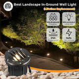 Gardenreet Low Voltage Well Light - Brass Ip65 All Weather In-Ground Hardwired LED Lighting, 12V Directional | Lumora