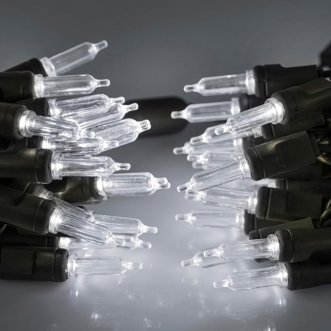 Pro Christmas T5 LED Christmas Lights - 70 Count Classic 5mm String Light Set - Professional Grade Indoor/Outdoor Commercial Holiday Lights for Trees, Bushes, & Décor - Pure White