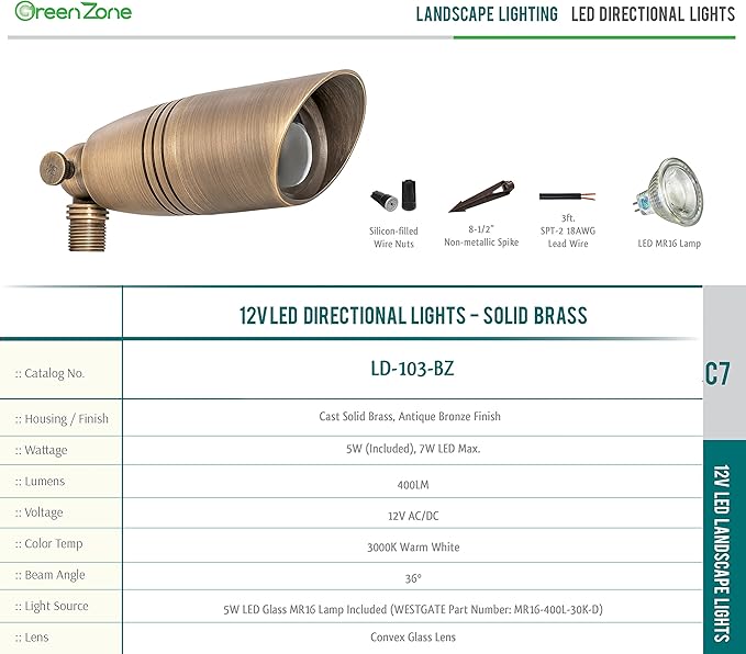 Westgate LED Low Voltage Landscape Lights - Directional Landscape Spotlight - Outdoor Security Flood Light | Lumora
