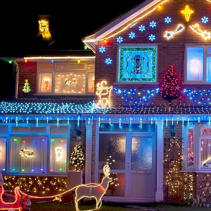TW SHINE Christmas String Lights, 20FT 100 Count Incandescent White Wire Christmas Mini Lights, Waterproof Xmas String Lights for Outdoor Indoor Home Party Yard Decorations, Blue