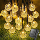Metaku Solar String Lights for Outside, 36FT 60 LED Crystal Globe String Lights, Solar Powered Outdoor Lights with | Lumora