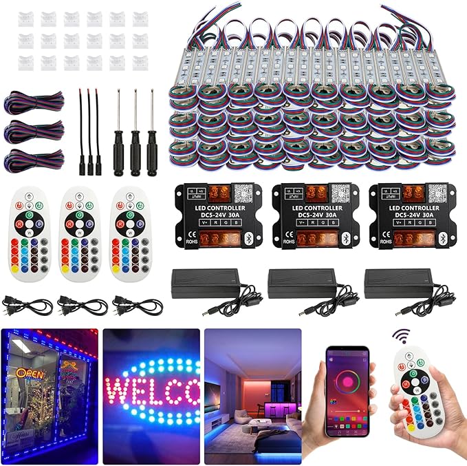 120Ft SMD5050 RGB storefront led lights with Smart Control, 240 LEDs Super Bright Waterproof - Outdoor String Light | Lumora