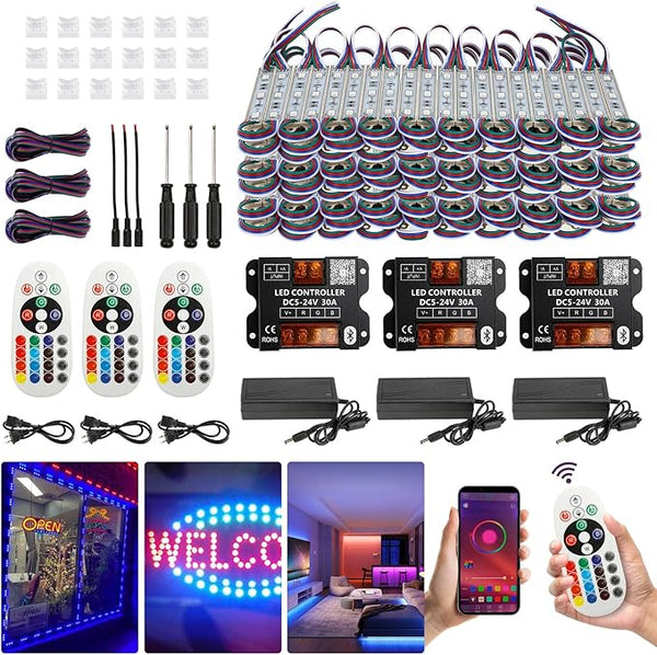 120Ft SMD5050 RGB storefront led lights with Smart Control, 240 LEDs Super Bright Waterproof - Outdoor String Light | Lumora