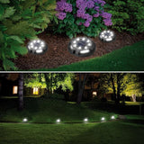 Fohil 12 Pack Solar Ground Lights Outdoor,12 LEDs Solar Disk Lights Waterproof In-ground Lights for Pathway Lawn | Lumora