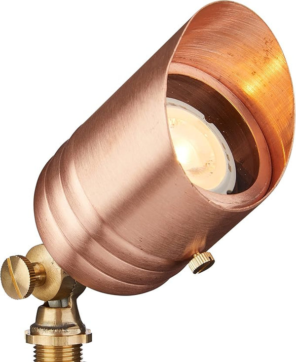 VOLT Fat Boy 12V Solid Copper Outdoor Spotlight with 5W 2700K Warm White MR16 LED Bulb (400 Lumens) for Low Voltage | Lumora