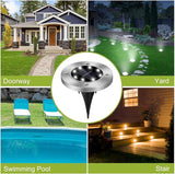 Solar Lights Outdoor, 4Pcs IP65 Waterproof Solar Ground Lights for Outside, LED Flat Landscape Decorative Lighting | Lumora