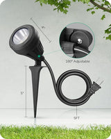 EDISHINE 120V LED Outdoor Spotlight, 5 Extra Lenses (RGB Purple Blue), 5.5W 5000K Plug in Spotlight Outdoor | Lumora