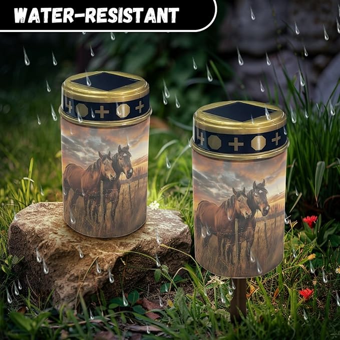 Western Aztec Horse Solar Pathway Lights Outdoor Waterproof,Solar Garden Stake Lights LED Landscape Path Lights | Lumora
