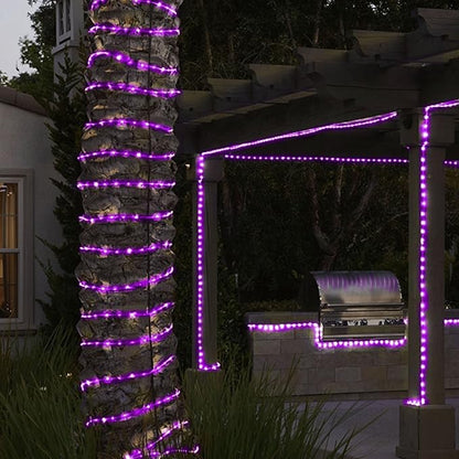 Solar Rope Lights, 23ft 50LED Waterproof Copper Tube Wire String Lights for Garden,Yard, Path, Fence, Stairs, Backyard, Patio Decorative (Purple)