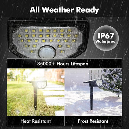 AloftSun Solar Motion Sensor Outdoor Lights,Waterproof Motion Sensor Spot Lights- 30 LED/3 Modes Solar Powered Spotlights,Landscape Lighting for Yard and Garden,Warm White,4 Pack