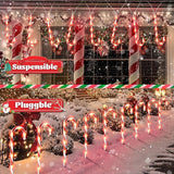 Solar Christmas Decorations Outdoor: 12 Pack Red Candy Cane Pathway Lights - 21" Waterproof LED 8 Blinking Models | Lumora