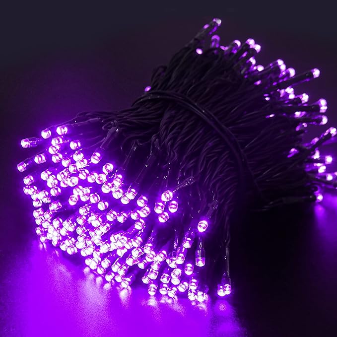 AmyHomie Purple Christmas Lights, 108Ft 300LED Halloween String Lights, 8 Modes Waterproof Fairy Lights for Outdoor | Lumora