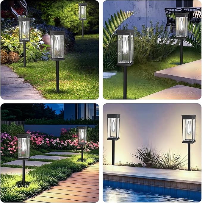 8 Pack Solar Pathway Lights Outdoor,IP65 Waterproof - Bright Solar Lights Outdoor,Auto On/Off Pathway Lights Solar | Lumora