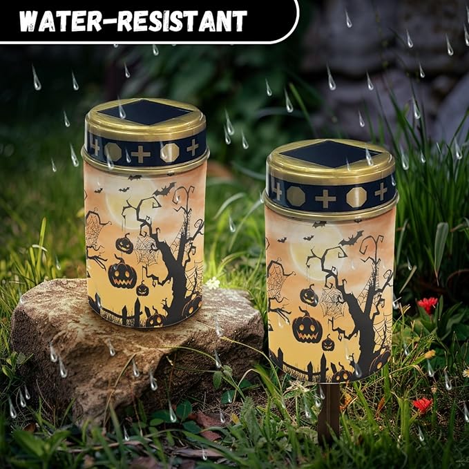 Halloween Pumpkin Solar Garden Lights Waterproof Solar Pathway Lights Outdoor Solar Lantern Halloween Decor Stake | Lumora