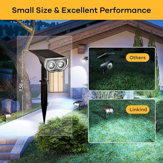 Linkind Solar Lights Outdoor StarRayS, Bright Solar Spot Lights Outdoor, IP67 Waterproof Spotlights for Garden Yard | Lumora
